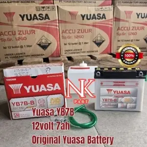 Aki Motor Yamaha Nouvo, Scorpio, Suzuki Thunder 125 Accu Yuasa YB7B B / GM7B 4B