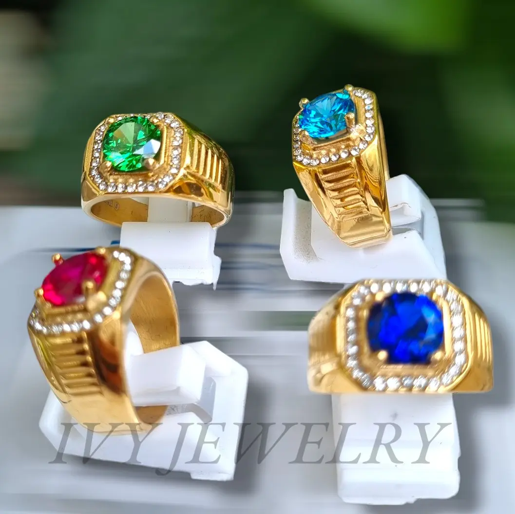 Cincin cowok t0p4s ring new gold super titanium rich