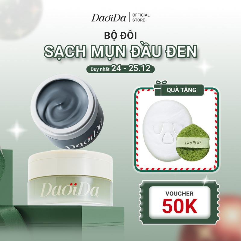 MUA 2 ĐƯỢC 4 Combo Làm Sạch Hỗ Trợ Giảm Mụn Đầu Đen & Lỗ Chân Lông Daoida - Bộ Đôi Kem Tẩy Trang 75g & Bánh Rửa Mặt 120g
