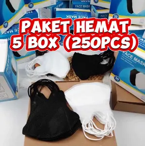 PAKET MASKER 5 BOX DUCKBILL DEWASA FACEMASK / DUCKBIL GARIS / MURAH masker sekali