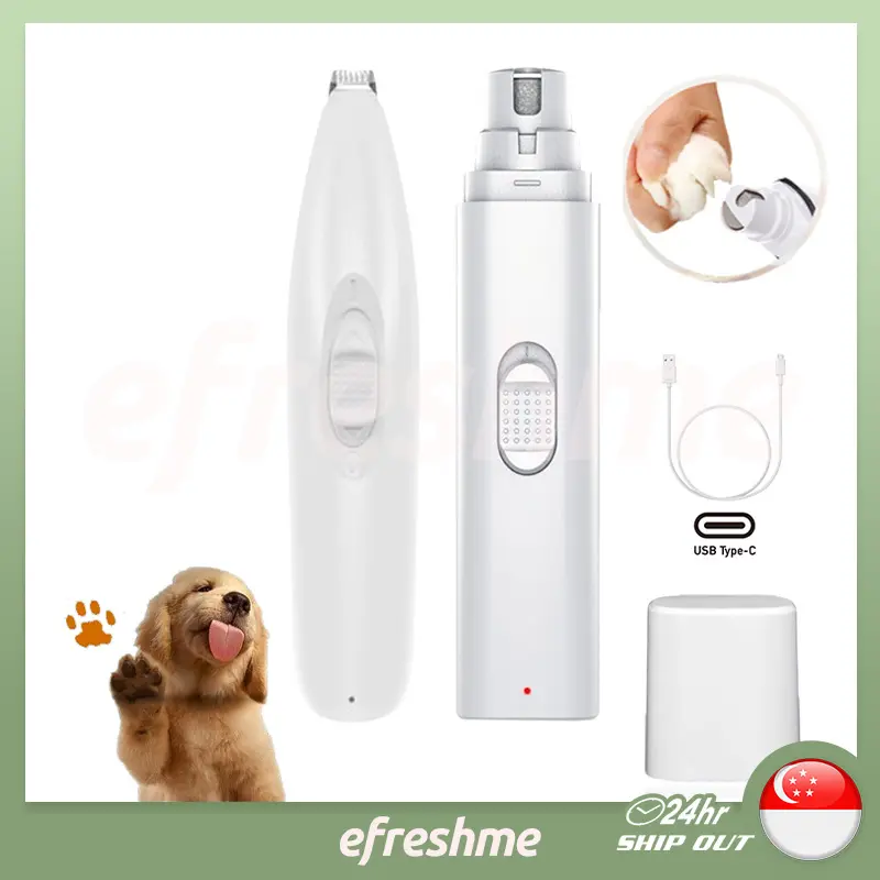 Professional Electric Pet Nail Grinder & Fur Trimmer Clipper Dog Cat Nail File Claw Grooming Hair Tool