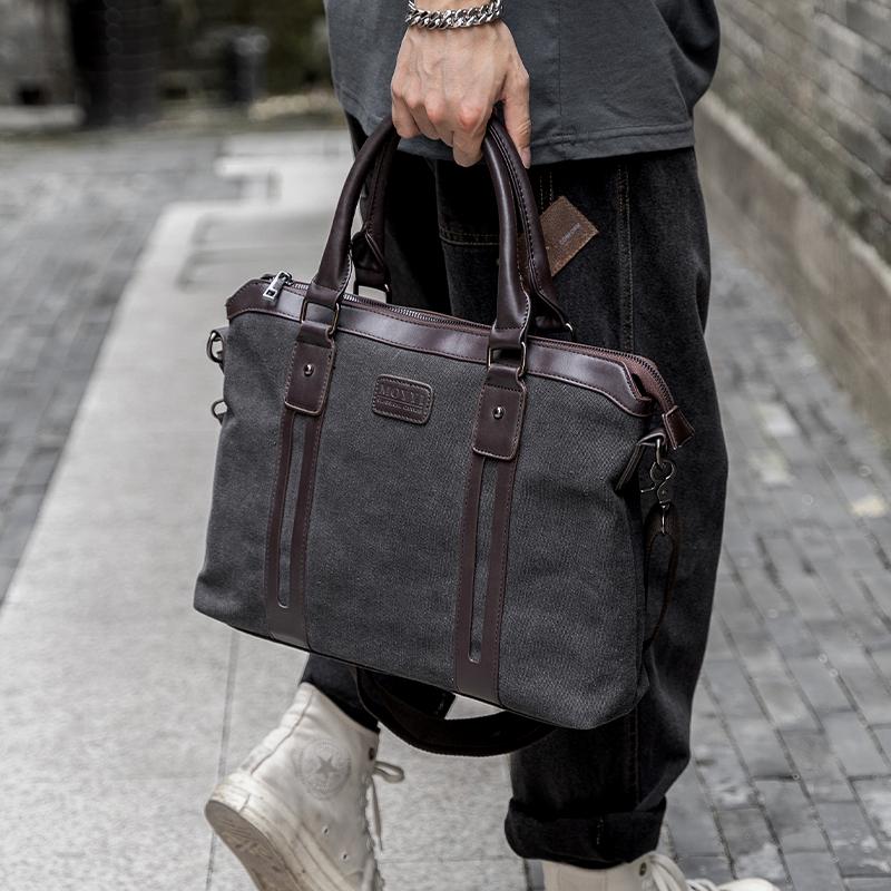 Product Introduction of Multi-function Canvas Men Bag Fashion Shoulder Bag for Men Business Casual Crossbody Messenger Bag Briefcase Travel Bags 28