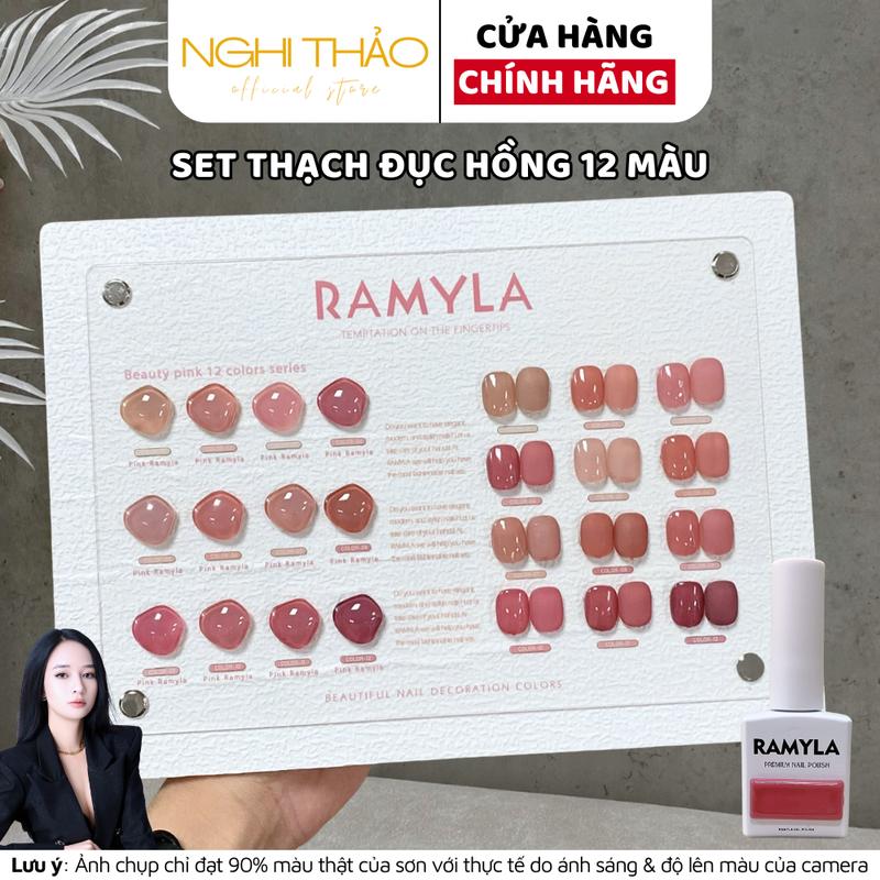 Set sơn gel thạch đục hồng RAMYLA 12 màu