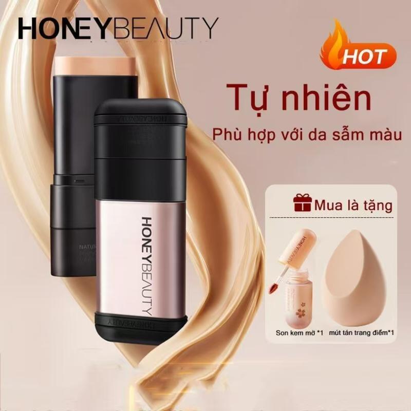 Kem Nền Dạng Thỏi, HONEY BEAUTY, 2 Trong 1 Bao Gồm Kem Nền Và Cọ, Lâu Trôi Trong 8 Giờ, Lì Và Không Thấm Nước, 12,5g, [Thanh Toán Khi Nhận Hàng]
