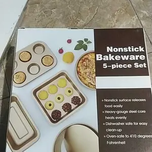 Loyang Set/5pcs Baking Tool set Golden Series Non Stick Coating / Brownies / Loaf Pan / Pizza / Muffin