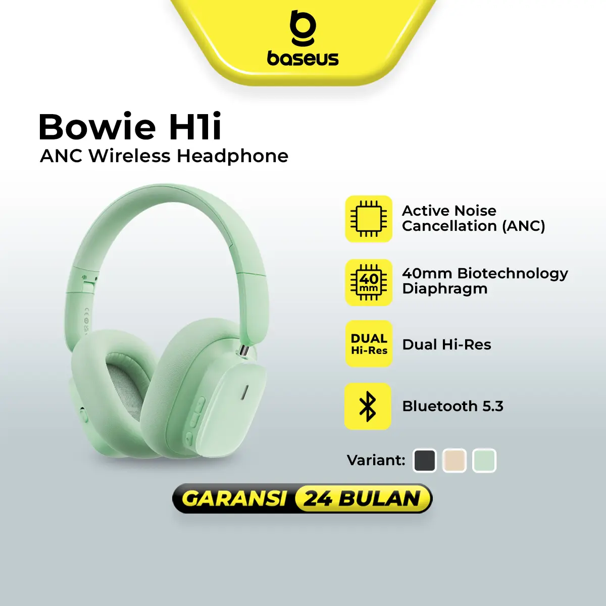 Baseus Bowie H1i Noise-Cancellation Wireless Headphones Bluetooth Earphones/ Headset