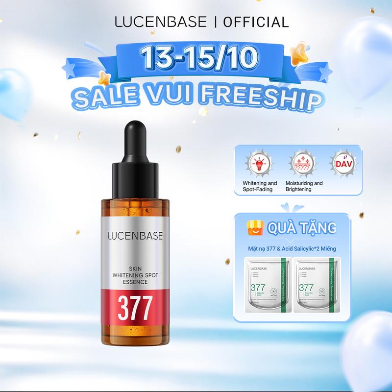 [Mua 1 Tặng 2 Miếng ]Hiệu Quả Làm Trắng Da 100% Serum LUCENBASE 377 Dưỡng Trắng Sáng Da, Giảm Thâm Nám, Cấp Ẩm & Phục Hồi Da 30ml
