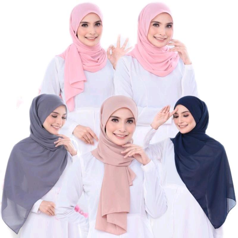 SHAWL HEAVY CHIFFON BERTALI PINLESS ON POINT COMFORT SEJUK SELESA SIZE 1.8 5