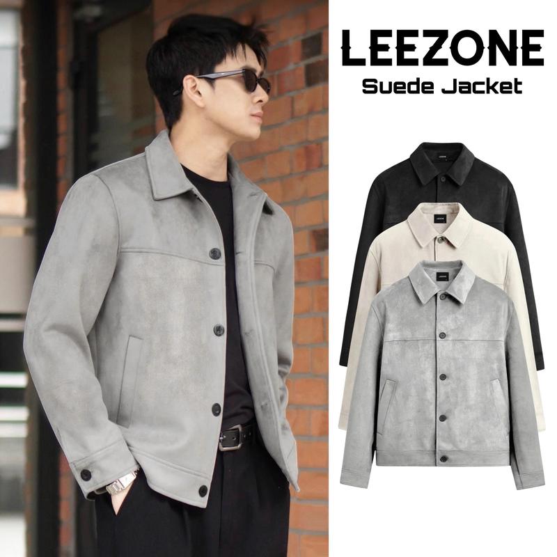 Áo Khoác Da Lộn Nam LeeZone Cao Cấp Dày Đẹp 3 Lớp Jacket | Da lộn Khuy cài