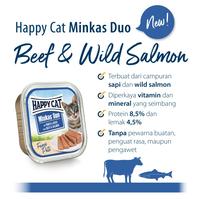Gambar Happy Cat Minkas Duo Makanan Kucing Basah Daging Sapi dan Salmon dari Happy Dog Happy Cat Indonesia Kota Administrasi Jakarta Utara 2 Tokopedia