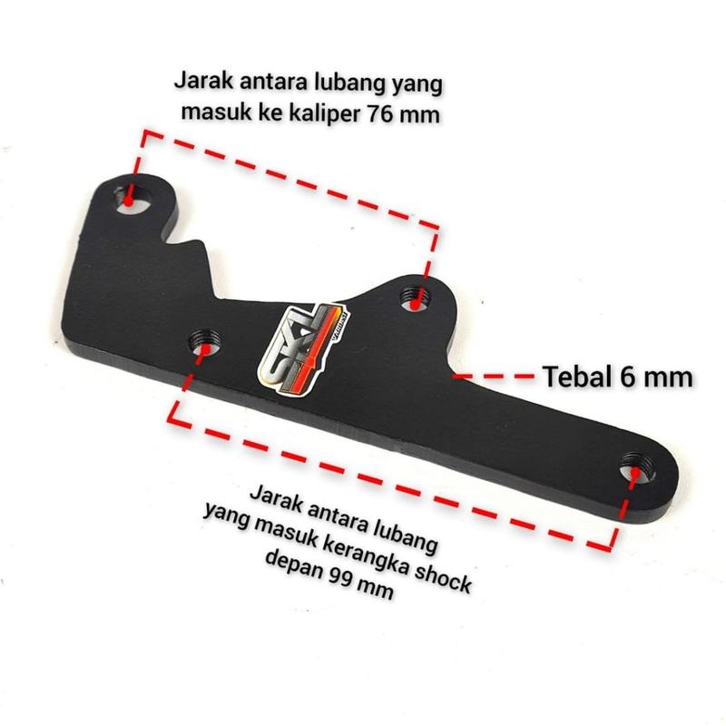 Breket Bracket Dudukan Pangkon Kaliper Piringan Disc Cakram Depan Kaliper Standar Nissin 1 Piston Vario Beat 260mm 3