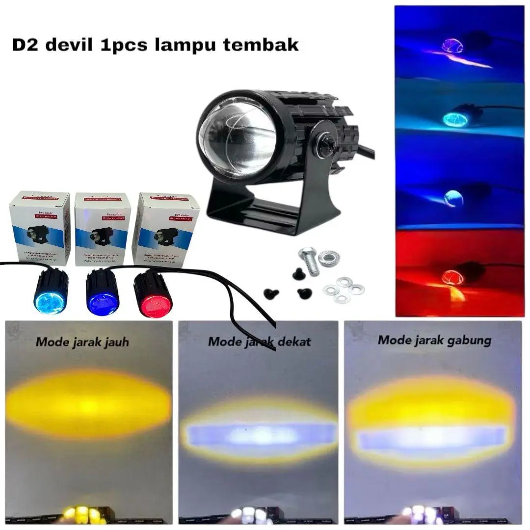 IMW - Laser Foglamp D2 PLUS DEVIL Superbright High Low Mini Driving Lampu Tembak Laser