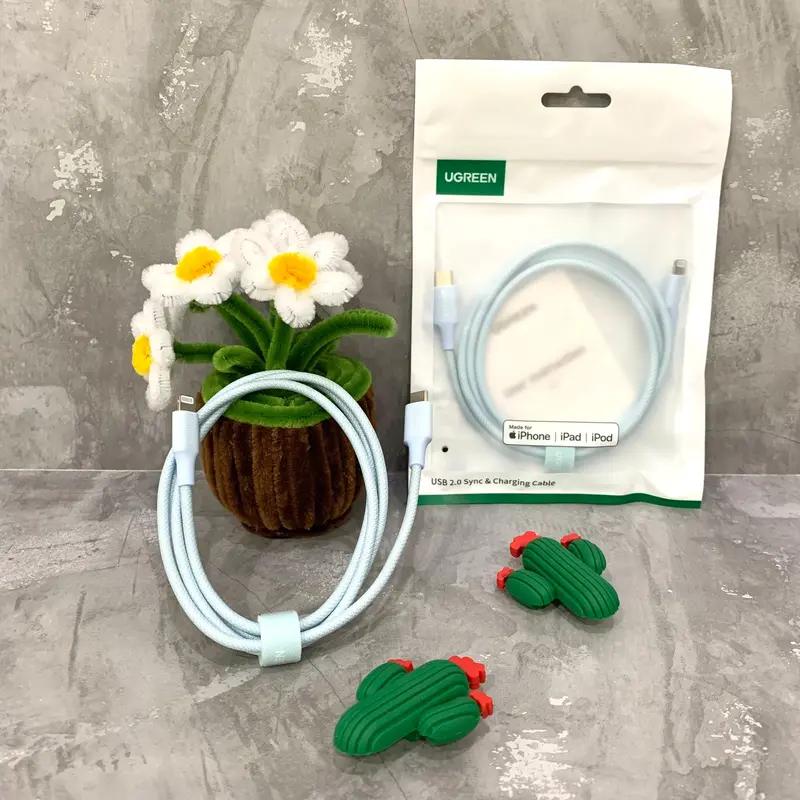 UGREEN - KABEL USB UGREEN C TO IPHONE WEAVEN 1M Biru 2