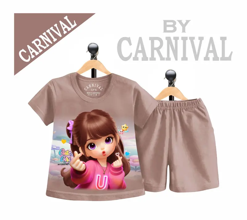 Paket Hemat Setelan Anak Perempuan Polos Motif Random 6 Pcs Usia 1-8 Tahun - Fashion 5