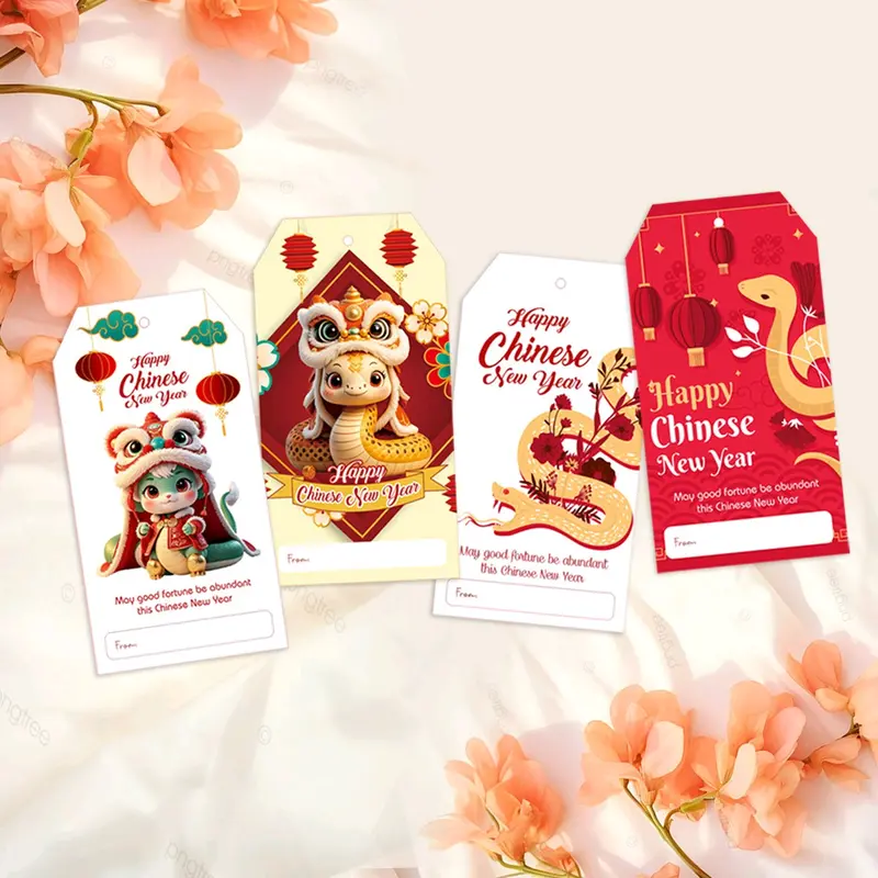 (40) Kartu Ucapan  Chinese New Year Xio Ular / Hang Tag / Gong Xi Fa Cai 1