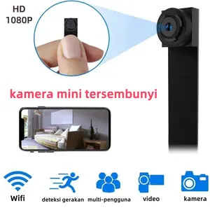 Kamera tersembunyi model DIY Kamera mini HD 1080p Kamera WiFi nirkabel kecil Kamera keamanan pintar kantor rumah Kamera tombol kirim jinjing luar ruangan Mendukung koneksi WiFi Penyimpanan kartu SD ponsel Smart Wireless Camera Cctv