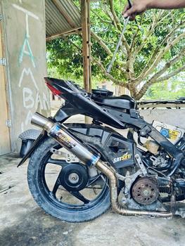 Product Review of Knalpot Samlong Original Alligator Halfblue New Emblem [ inlet 38 mm ] free triplat Nmax Aerox Beat Mio Scoopy Vario Pcx lexy Xride fino Fazio Freego dll Bracket Laser Motor Motorcycle from a**g 0