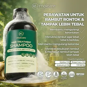 Moicare Hair Treatment Shampoo Anti Rontok – Dengan Ginseng, Rosemary & Aloe Vera untuk Rambut Lebih Sehat