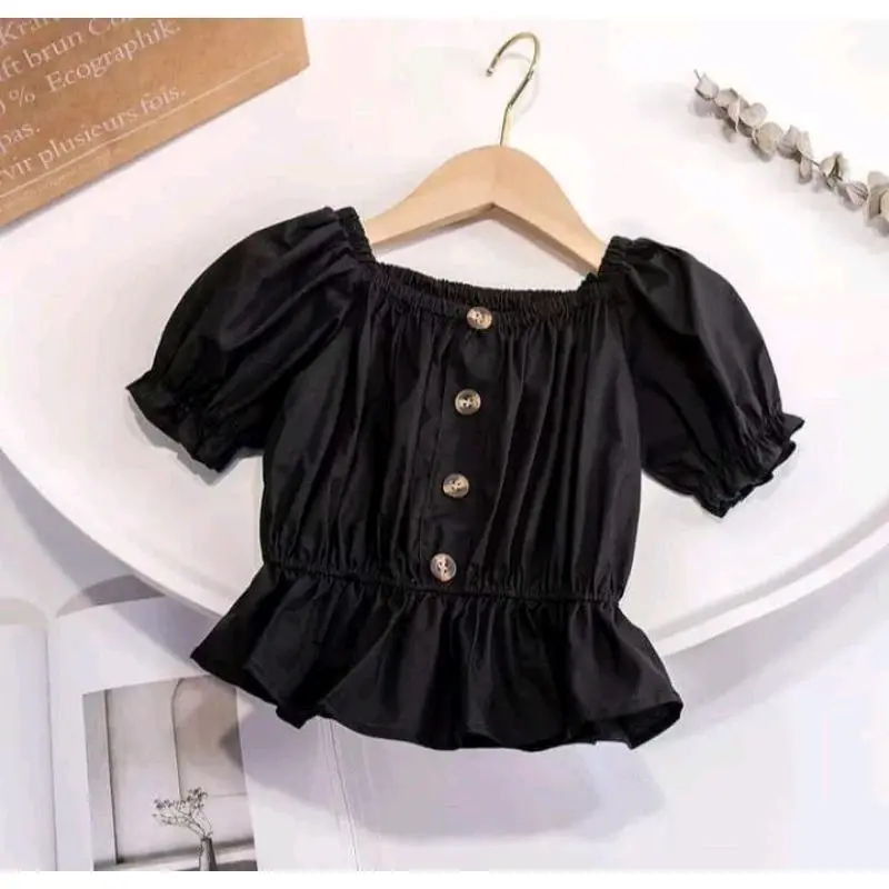 atasan crop anak perempuan 2-7 tahun korean style 3