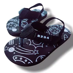 Sandal jepit anak Laki laki Tali belakang Fashion Motif asronot Kaki usia 1_2Tahun