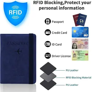 Dompet Paspor Cover Card Holder Travel Wallet RFID Blocking Kulit Dokumen