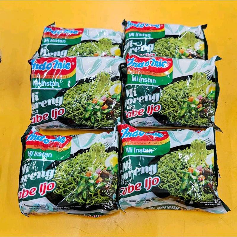 Indomie cabe ijo isi 5 pcs Hijau Pedas Instan Makanan 6