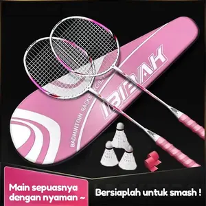 RAKET BADMINTON/ RAKET BULU TANGKIS ISI 2 FREE BAG/KOK BULUTANGKIS/SHUTTLECOCK/KOK BADMINTON