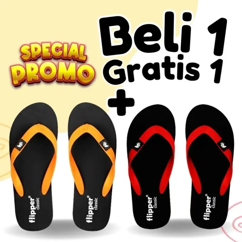 Beli 1 Gratis 1 Sandal Jepit Filpper Fipper Flipper Pria Dan Wanita Kasual Karet buy 4