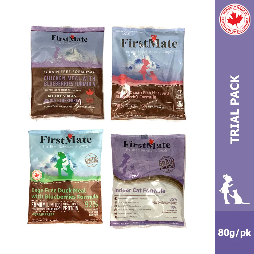 Trial Pack - FirstMate Premium Cat Dry Food, 4 types, 80g each