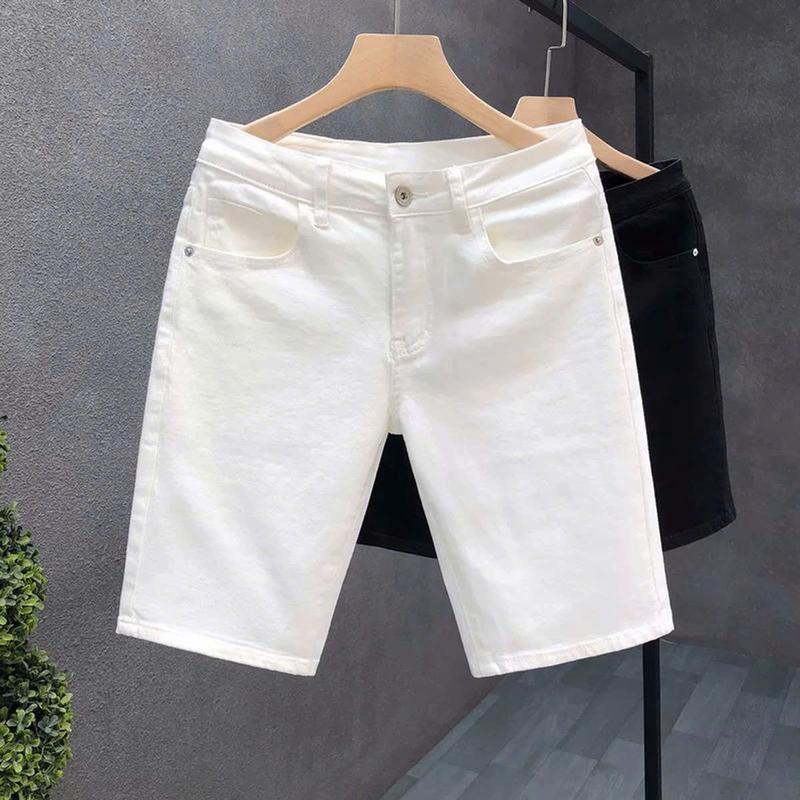 QUẦN SHORT JEAN COTTON CO GIÃN DÀY MỀM HÀNG CHẤT LƯỢNG TỐT ĐÙI NGẮN MEN BOY BODY TRẮNG ĐEN Màu đen Ôm gọn Menswear Nam X2 Pants Có Túi