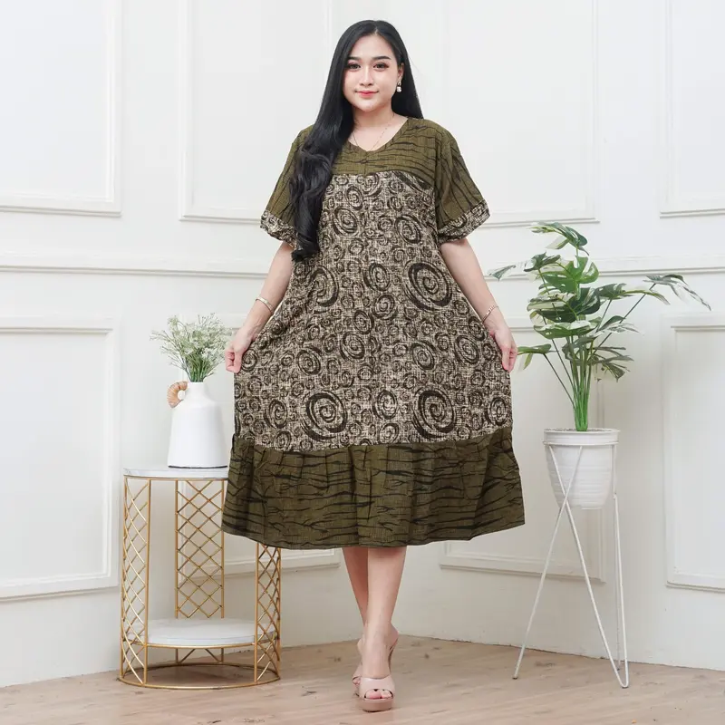 daster jumbo bella dress pendek terbaru kekinian bahan rayon premium busui friendly Bunga 3