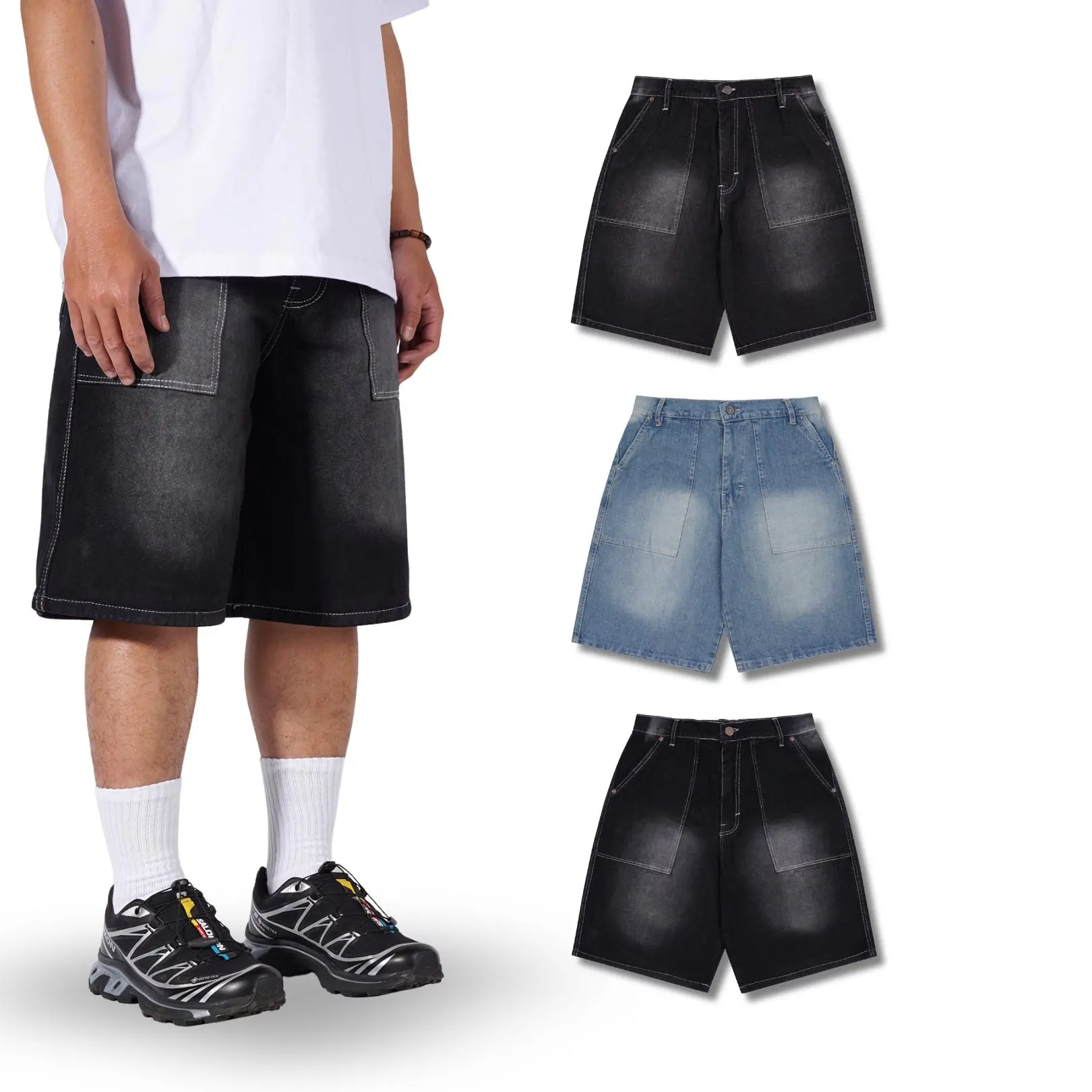 CONVERGENT - JORTS SHORT PANTS DENIM CELANA PENDEK BORDIR UNISEX