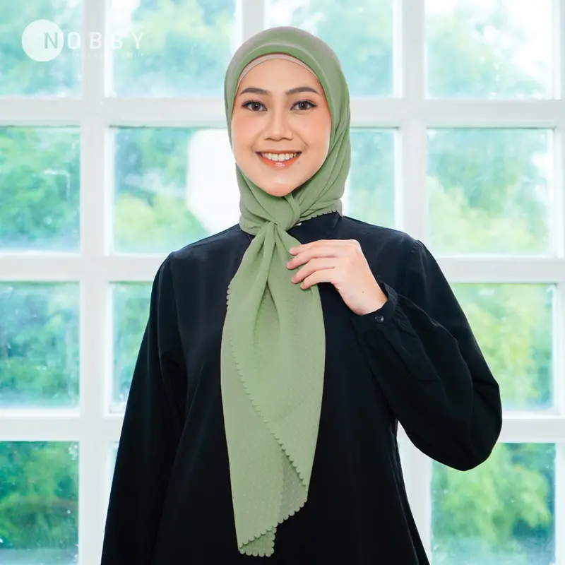Nobby - Ruby Scarf Hijab Segiempat Bahan Voal Lasercut Cutting Lembut Kerudung Square Muslim 1