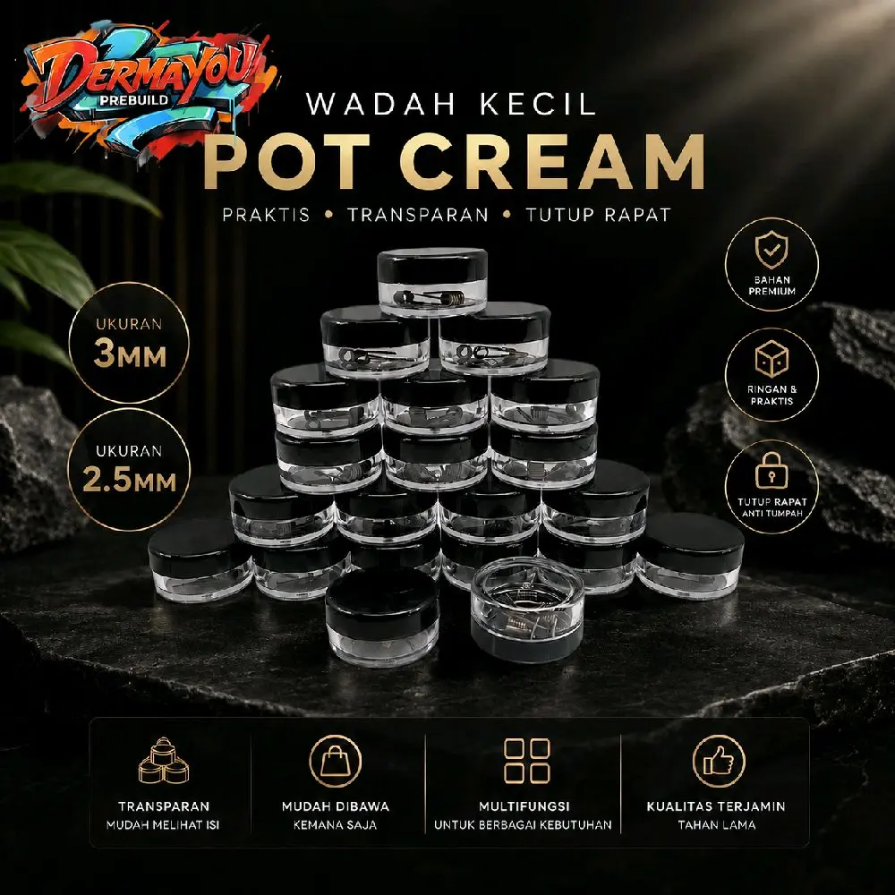 Pot Cream Bulat 2pcs 3mm & 2.5mm