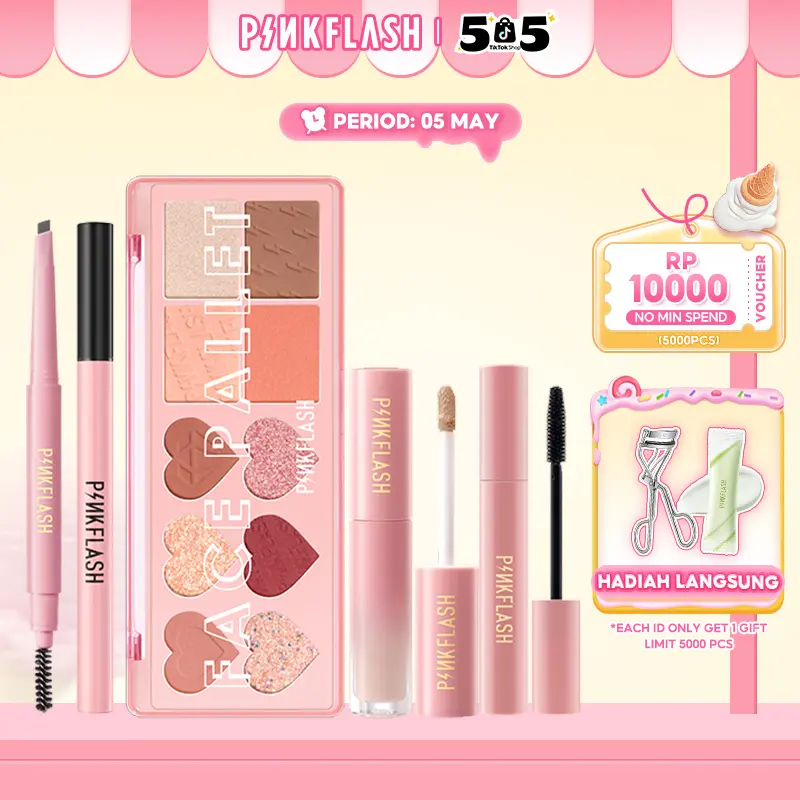 [Official]PINKFLASH New Year Suit 6PCS/SET OhMyColor 1 Anniversary Makeup Beauty Sets Full Makeup Set Complete Eye Makeup Gift  Liquid Lipstick