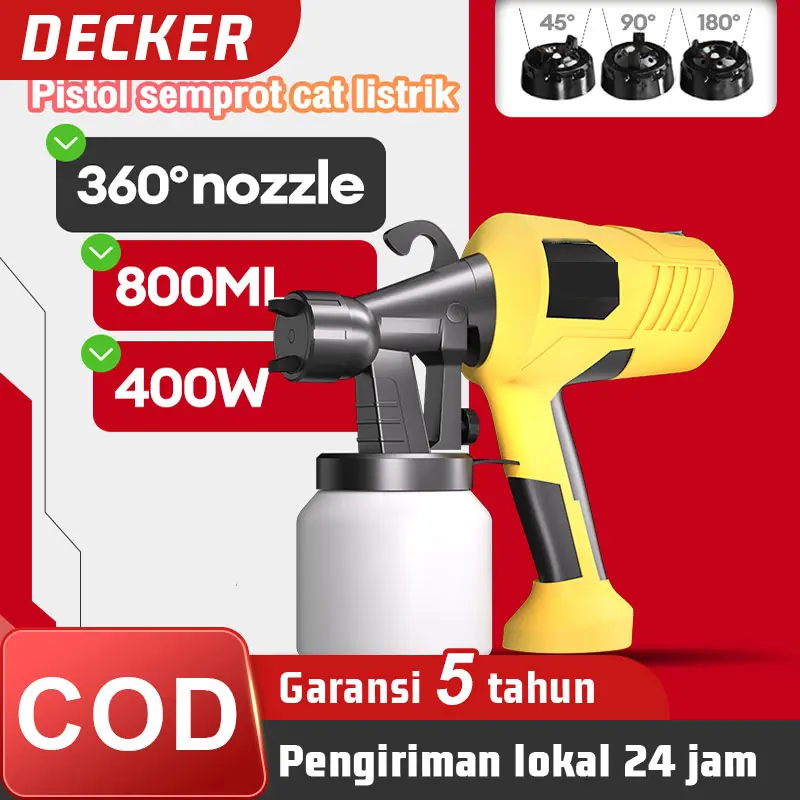 Decker 450W 800ML Electric Spray  Powerful  Electric Paint Sprayer for Efficient Coating Jobs