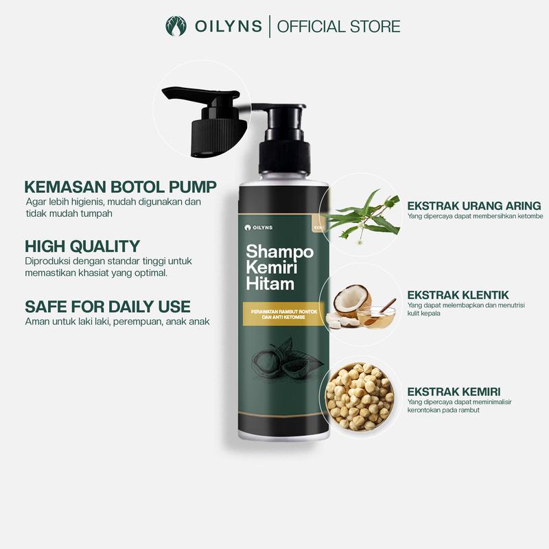 [PAKET KOMPLIT] Minyak Kemiri bakar Shampoo & Hair Tonic Rosemary 100ml -  membantu Melebatkan, Menebalkan, Menghitamkan, Mengatasi Rontok & Ketombe, Perawatan Brewok & Jenggot vitamin rambut 2
