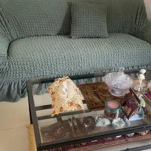 Set Penutup Sofa Berpinggiran - Tahan Lama dan Dapat Dicuci Cocok untuk Sofa 1/2/3/4 Kursi Penggunaan di Ruang Tamu Penutup Sofa Elastis dan Lembut Sarung