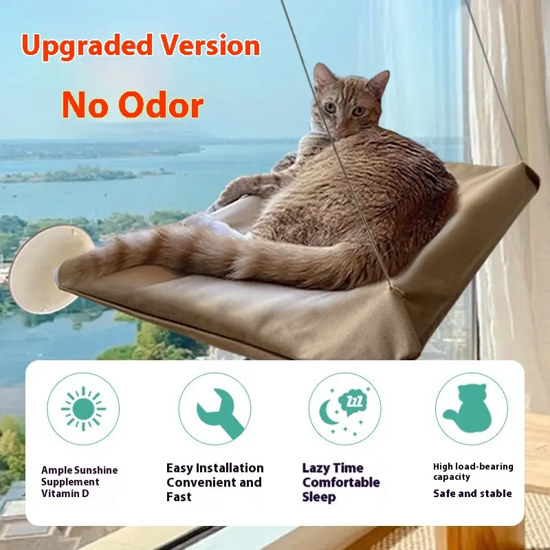 4-Season Hammock - Suction Cup Hanging Design, Folding Bed Window Sill, Pet Nest Supplies