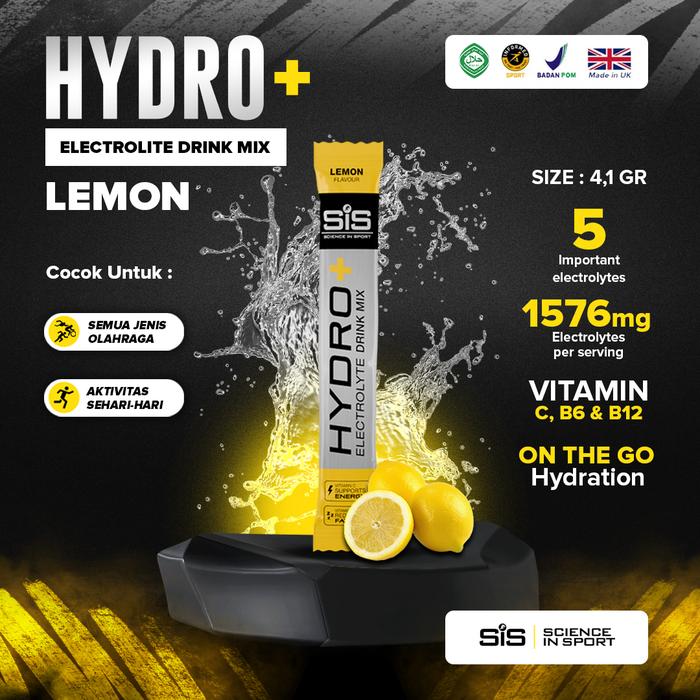 Gambar SIS Hydro+ Electrolite Drink Mix Powder Sachet - Lemon  dari SIS GO Indonesia Kota Administrasi Jakarta Barat 4 Tokopedia