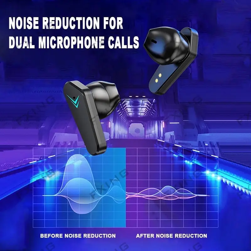 Skytime Gaming Earphone Bluetooth TWS T23 (X15) No Delay Low Latency Waterproof Battery Display RGB 5