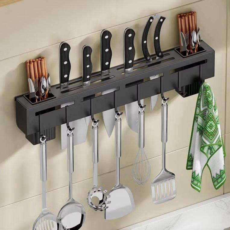 Kệ treo đồ nhà bếp giá cài dao kéo đồ dùng nhà bếp đa năng bằng inox không rỉ…