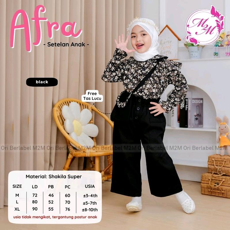 (FreeTas) Afraan set cel kids setelan anak perempuan motif bunga 1