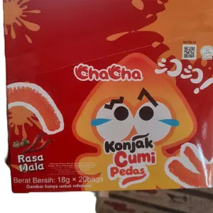 ChaCha Konjak Cumi Pedas Rasa Mala 18g x 20bags Latio Cumi Chacha Isi 20bags Makanan Gluten Free - Food