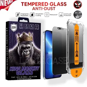 (ANTI GAGAL) KING MONKEY GLASS AUTO ALIGN TECH TEMPERED GLASS EASYFIT IP 11 12 13 14 15 16 17 PRO MAX 14+ 15+ 16+ PLUS SCREEN PROTECTOR EASY INSTALL