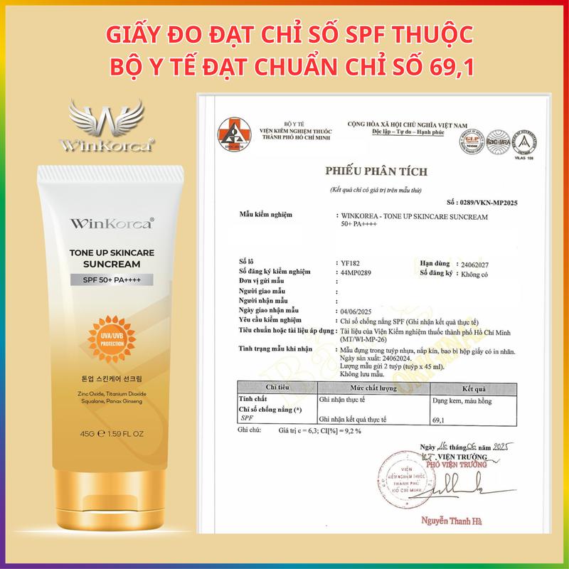 Kem Chống Nắng Nâng Tone Kiềm Dầu Che Khuyết Điểm SPF 50 + PA ++++Thương Hiệu : WinKorea Skincare Sunscreen Chăm Sóc Da Nữ Làm Đẹp Da