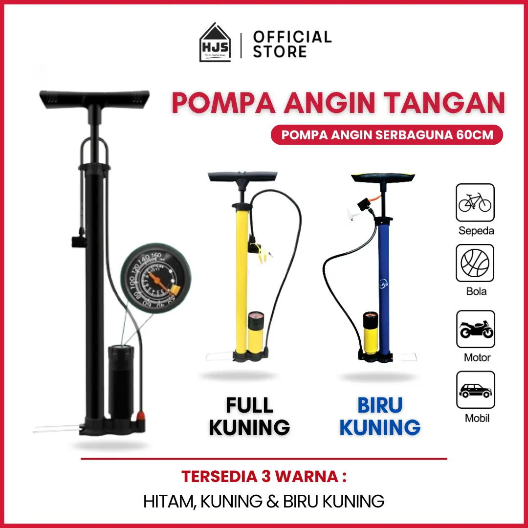 Pompa Angin Tangan / Pompa Angin Ban Sepeda Motor Mobil Bola Balon / Pompa Multifungsi CAB / Hand Pump CAB
