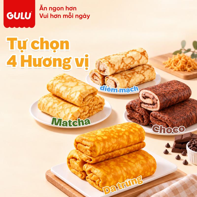 [Tổng Hợp] Bánh Dinh Dưỡng Cuộn Chà Bông Gulu Foods Thức Ăn Ăn Vặt [Bánh Ruốc:HSD 19/11/2026]