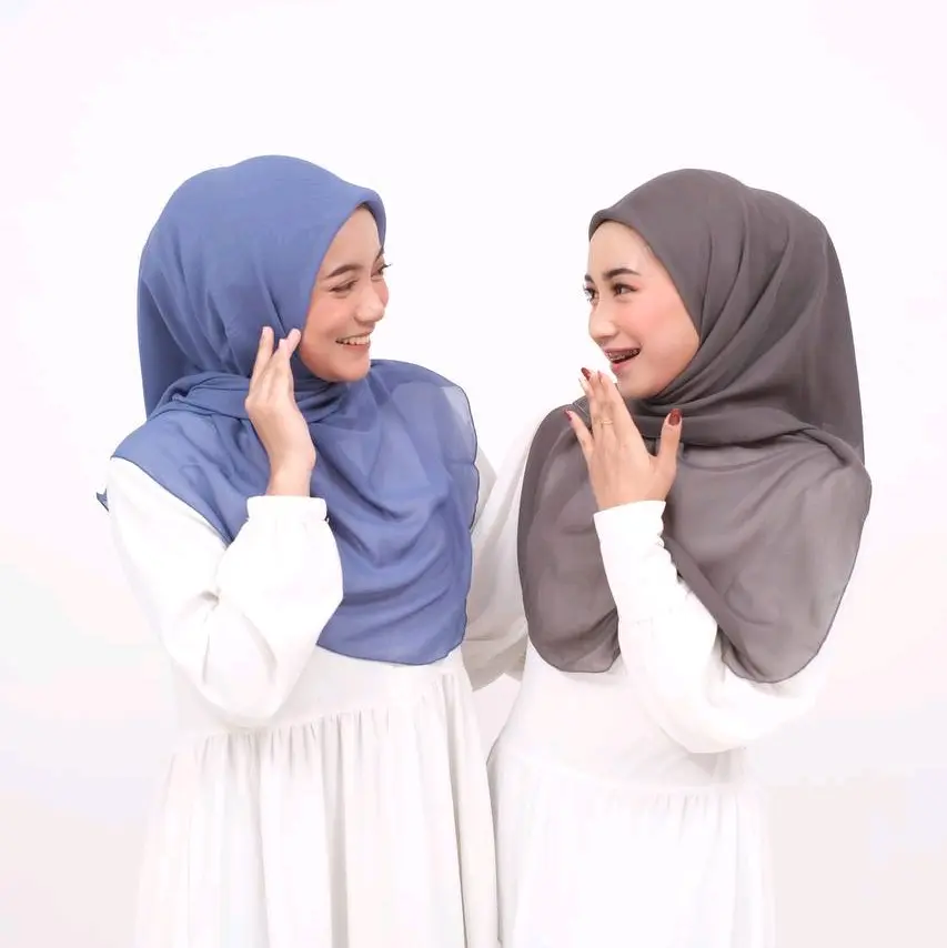 Segi Empat Oval Curve Malay - Bawal Malaysian Potton Premium - Square, Muslim Cantik Jilbab Kerudung Nyaman Casual Basic Syari