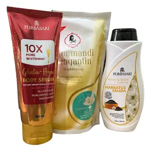 [ISI 3] Purbasari Paket Body Care Viral Lulur Pengantin 500gr | Body Serum 180ml | Hand & Body Lotion Habbatussauda 200ml Tubuh Pencerah